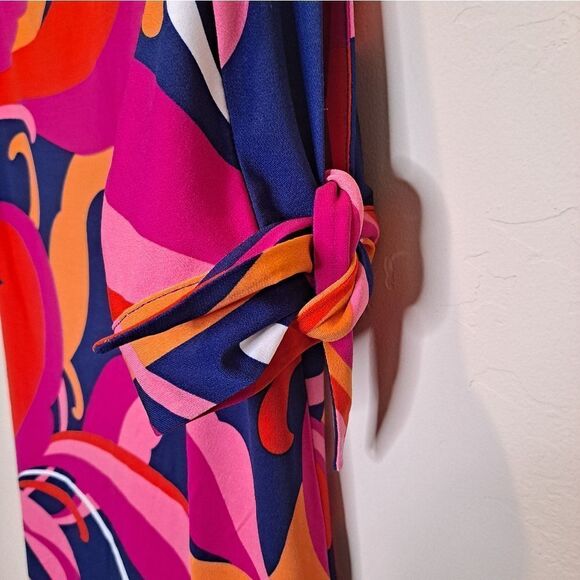 TRINA TURK Vinet Scrolling Floral Three-quarter Sleeve Dress Size Sm - Picture 5 of 9